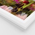 Plakat w ramie 30x40 - Światło Świecących Kwiatów w Spa - spa, świaca - rama biała