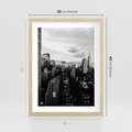 Plakat w ramie 30x40 - Wibracje Miejskiego Życia - miasto, wieżowce - rama drewno