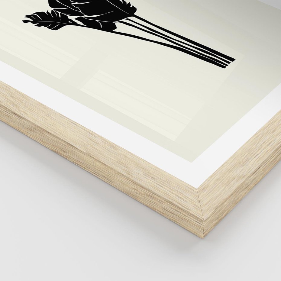 Plakat w ramie 40x50 - Elegancja Palm - nowoczesna sztuka, minimalistyczny styl - rama drewno