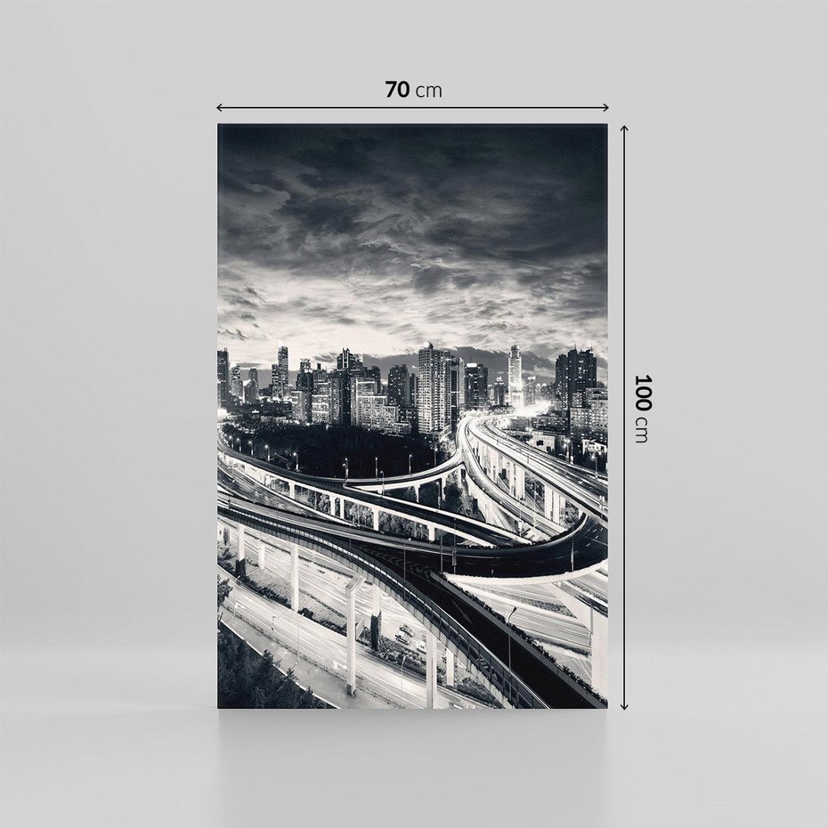 Obraz na płótnie 70x100 - Miejska Symfonia - miasto, nocą