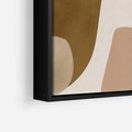 Obraz w ramie 50x50 - Harmonia chaosu i porządku - abstrakcyjne kształty, kolory beżu i brązu - rama czarna