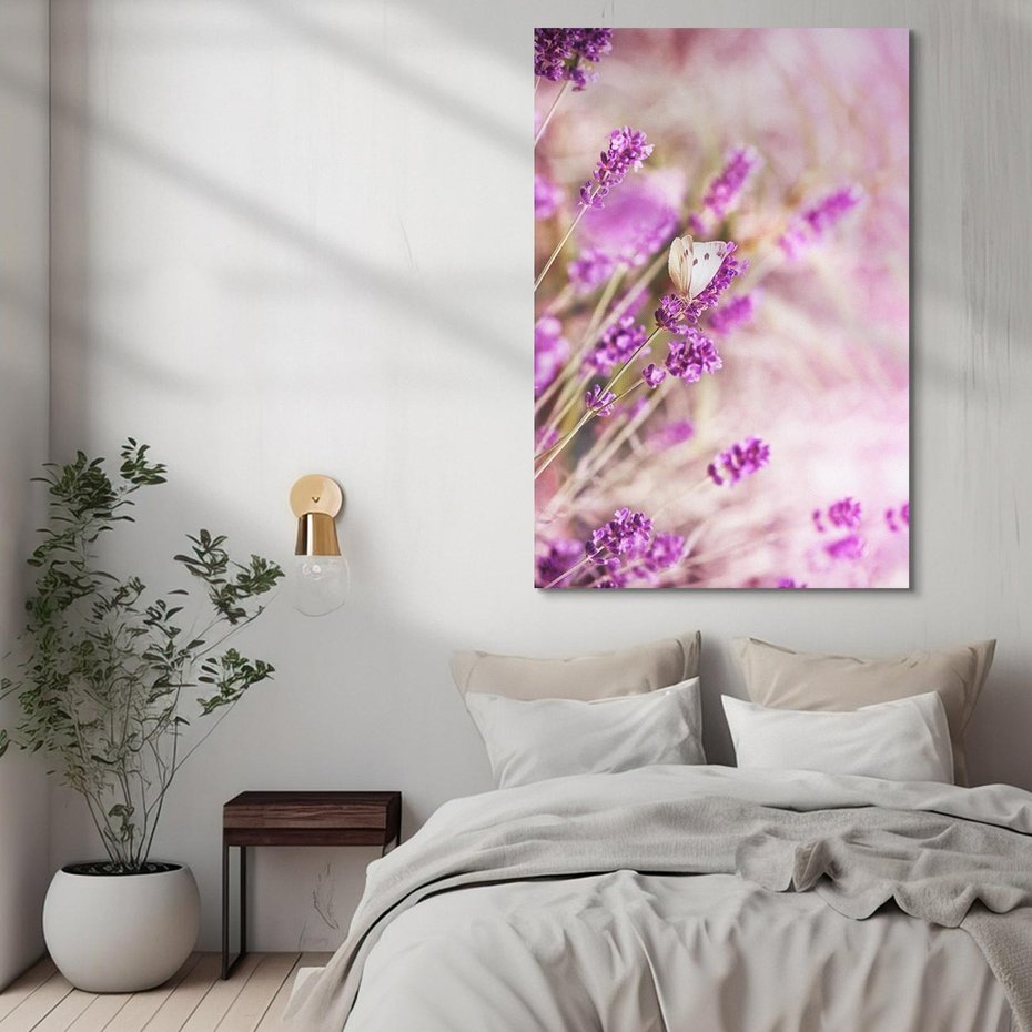 Obraz na płótnie 80x120 - Majestat lawendy: fioletowe pola - lawenda, fiolet