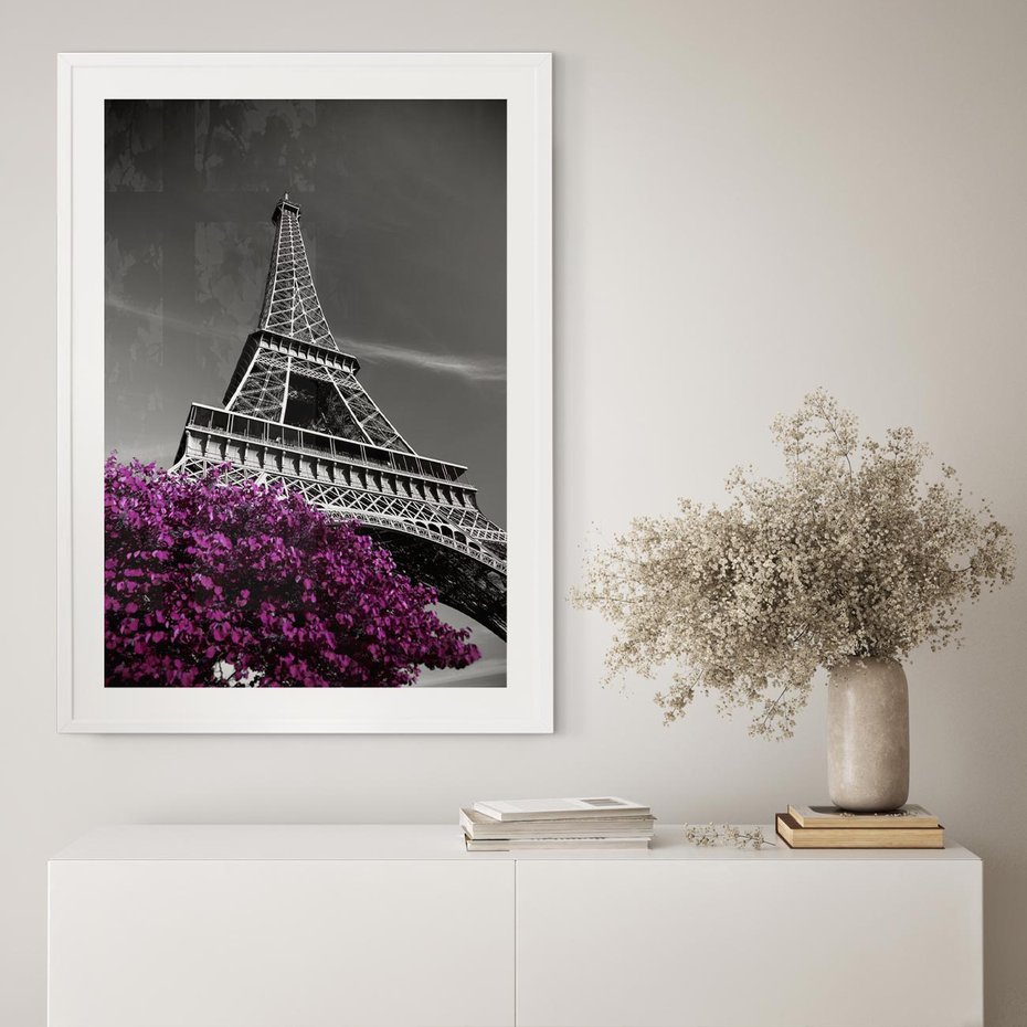 Plakat bez ramy 21x30 - Urok Eiffla w Paryżu - Eiffla, Paryż