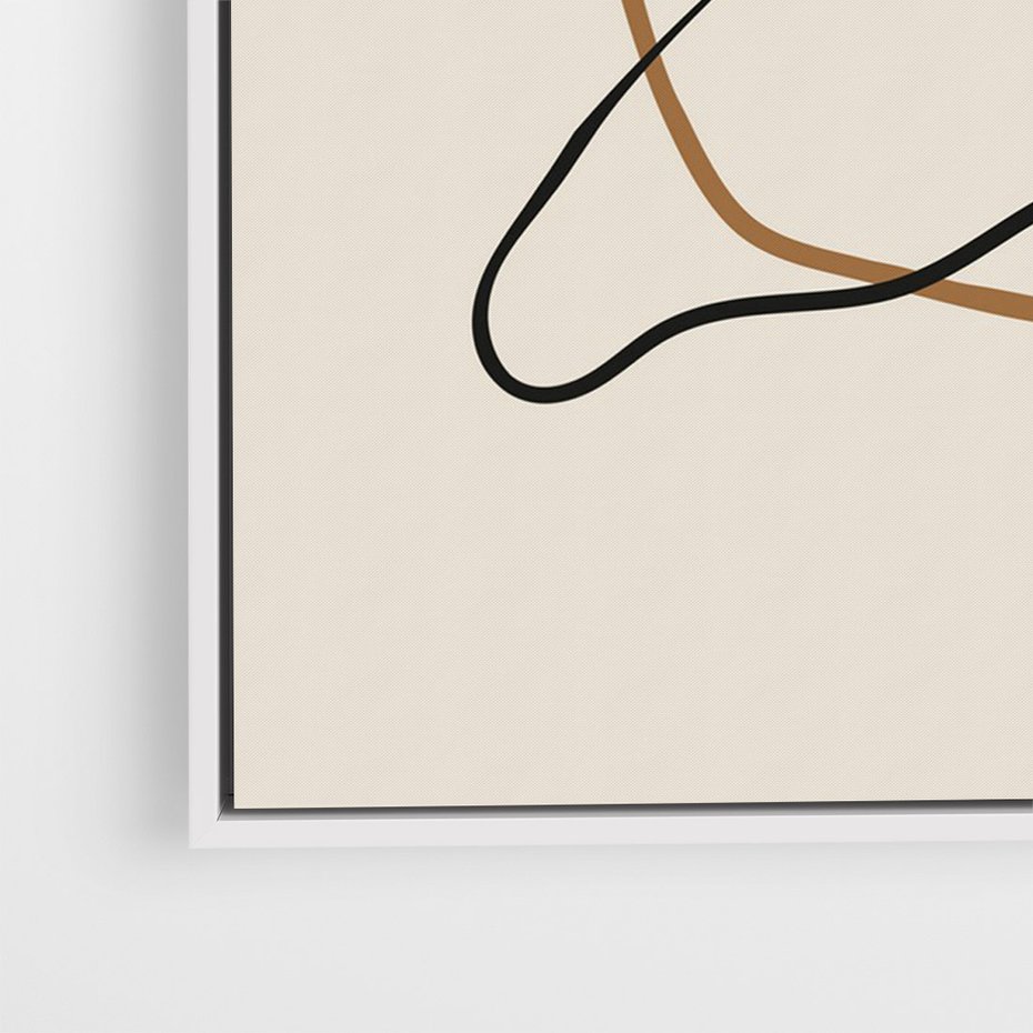 Obraz w ramie 50x70 - Bezczasowe Kontury - abstrakcyjne linie, zaplątane - rama biała