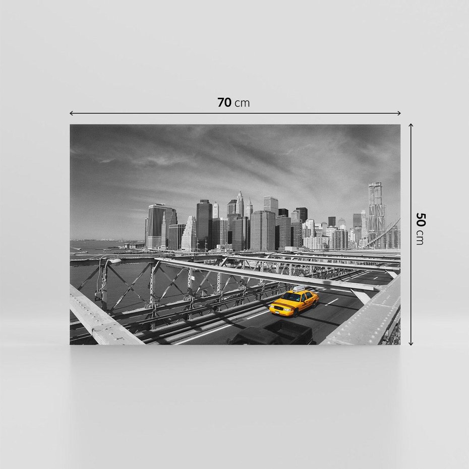 Obraz na płótnie 70x50 - Podróż taksówką przez Nowy Jork - TAXI, miasto