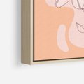 Obraz w ramie 50x70 - Kwiatowa Harmonia - minimalistyczny plakat, pudrowe kwiaty - rama drewno