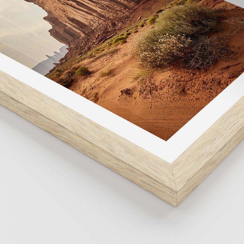 Plakat w ramie 40x50 - Pejzaż pustynnego kanionu - pustynia, kanion - rama drewno