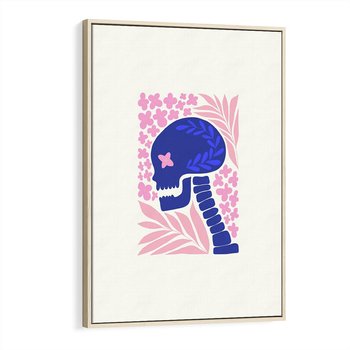 Obraz w ramie 80x120 - Żart z Czaszką - abstrakcja, sztuka nowoczesna - rama drewno