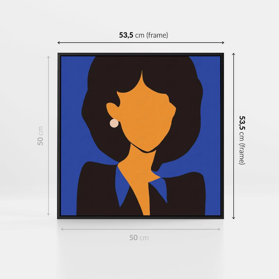 Obraz w ramie 50x50 - Modernistyczne Wibracje - sztuka nowoczesna, plakat - rama czarna