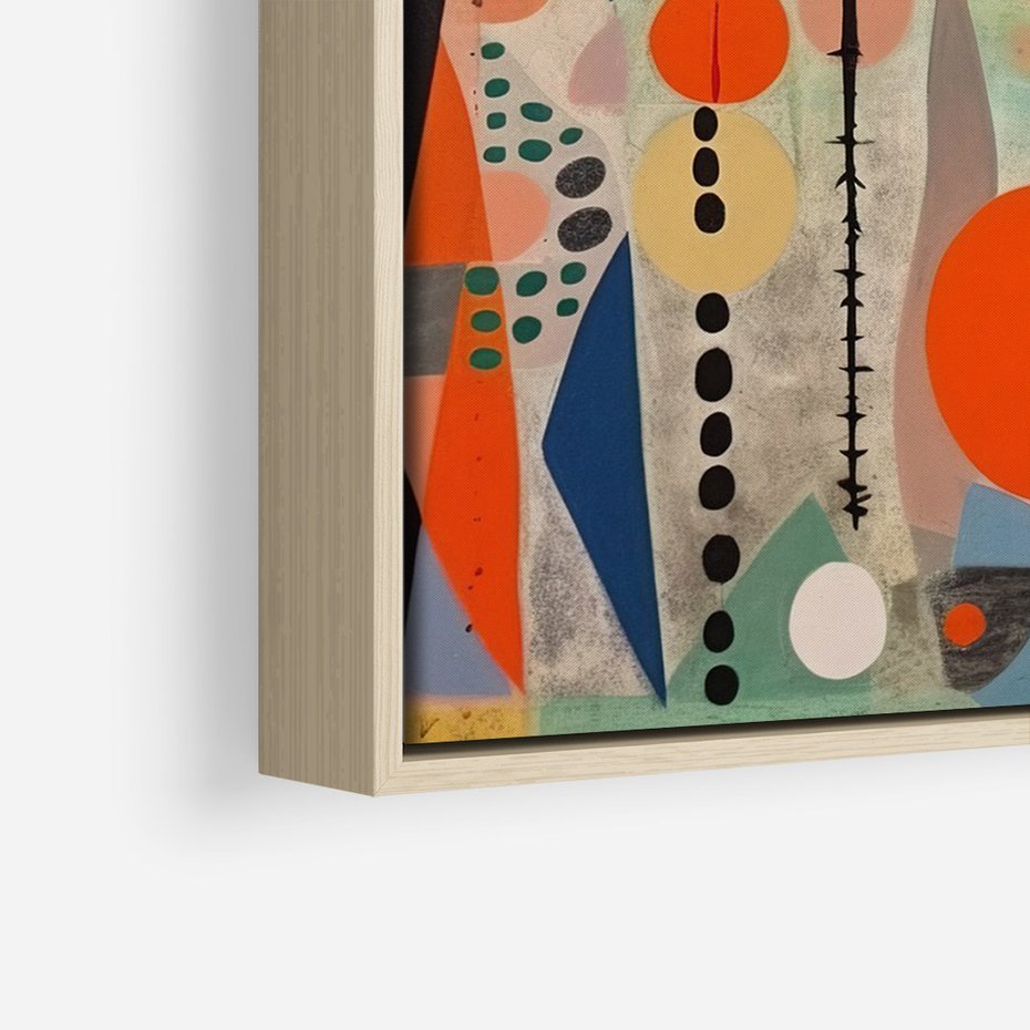 Obraz w ramie 80x120 - Wewnętrzne Zagadki Kształtów - abstrakcyjny obraz, sztuka abstrakcji - rama drewno