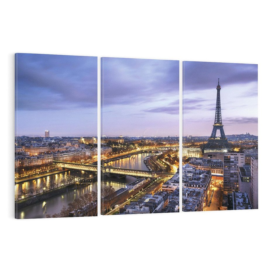 Obraz na płótnie 120x80 - Panorama Miasta Świateł - Paryż, panorama