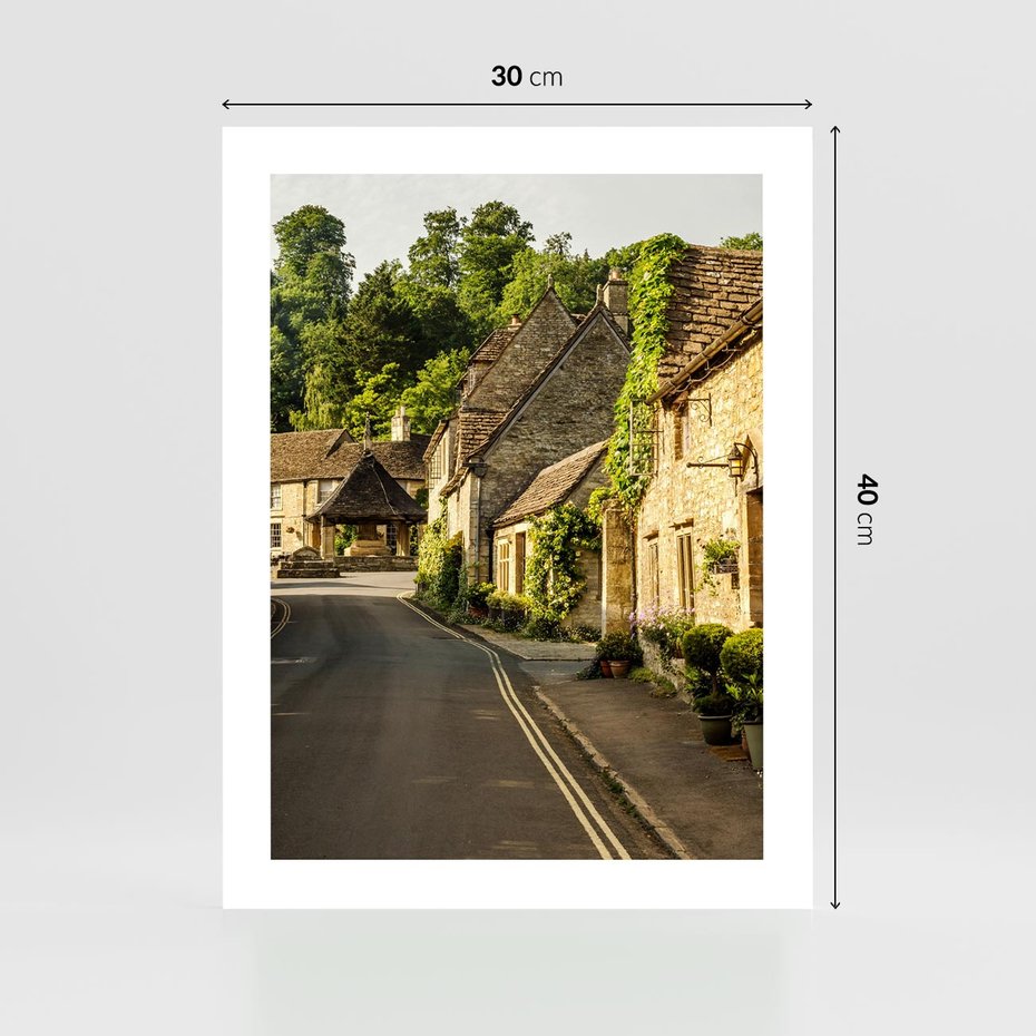 Plakat bez ramy 30x40 - Magiczna podróż w głąb miasta - uliczka, perspektywa