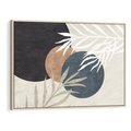 Obraz w ramie 100x70 - Symfonia skradzionych chwil - cienie liści palmy, beżowe tłó - rama drewno