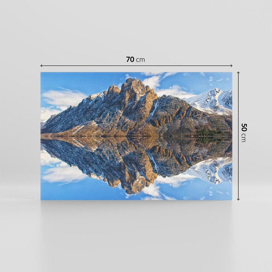 Obraz na płótnie 70x50 - Górskie odbicie jeziora - góry, jezioro