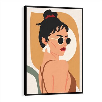 Obraz w ramie 70x100 - Kobieca Przenikliwość - nowoczesny plakat, styl retro - rama czarna