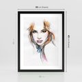 Plakat w ramie 30x40 - Abstrakcyjny portret kobiecy - grafika, kobieta - rama czarna