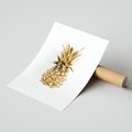 Plakat bez ramy 21x30 - Ekskluzywny Akcent - złoty, ananas
