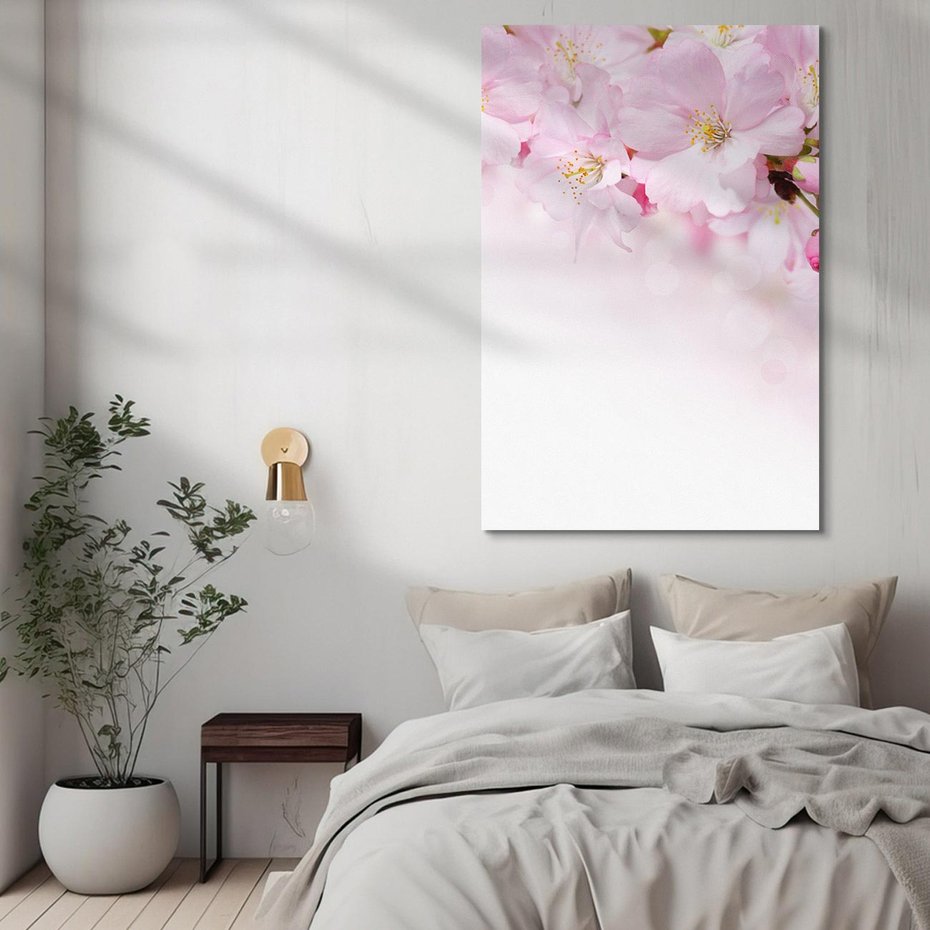 Obraz na płótnie 80x120 - Kwitnąca Wiśnia - kwiaty, kwitnącej