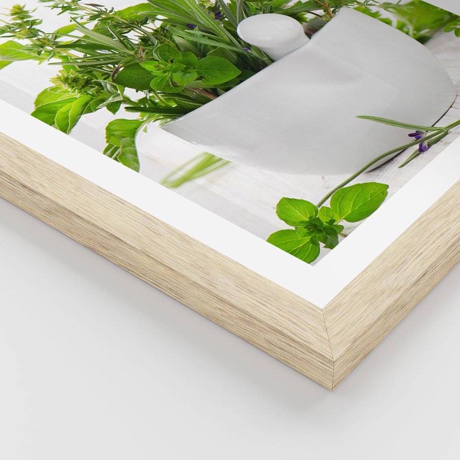 Plakat w ramie 40x50 - Kwiaty i zioła w restauracji - kwiaty, zioła - rama drewno