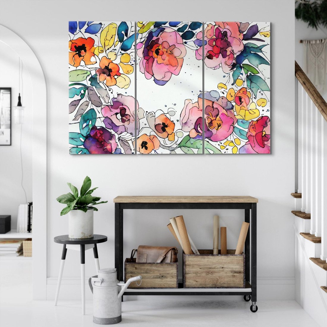 Obraz na płótnie 120x80 - Rozkwitające marzenia - akwarelowe kwiaty, kolory