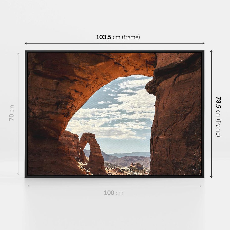 Obraz w ramie 100x70 - Magia pustynnego kanionu - pustynia, kanion - rama czarna