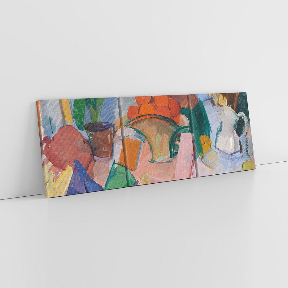 Obraz na płótnie 120x40 - "Martwa natura z pomarańczami w koszyku" Edvard Weie - Reprodukcja - reprodukcja, obraz na płótnie