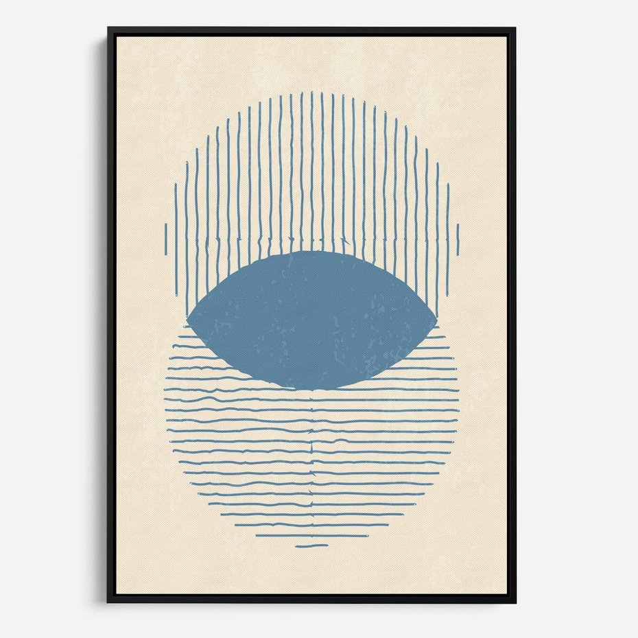 Obraz w ramie 70x100 - Wnętrza Refleksji - geometryczne kształty, koła - rama czarna