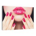 Obraz na płótnie 100x70 - Wyrażenie Piękna - paznokcie, usta