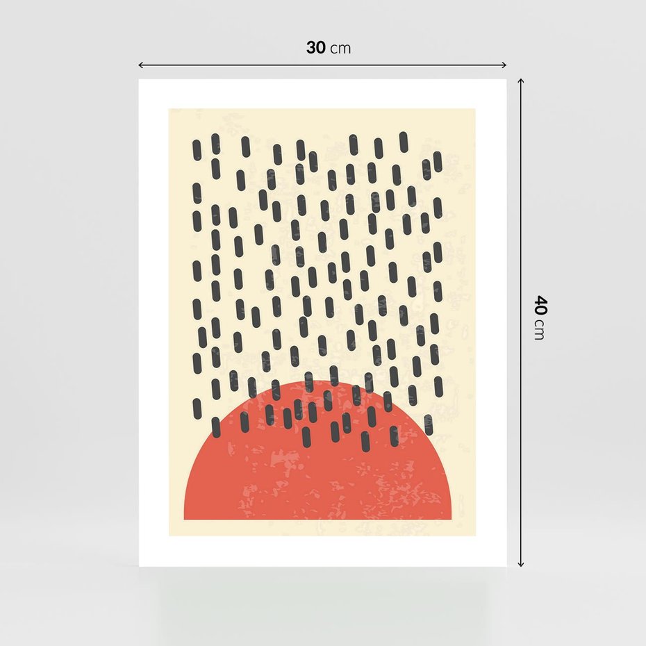 Plakat bez ramy 30x40 - Czerwona Abstrakcja: Grafika z Wyrazistym Kołem - abstrakcja grafika, czerwone koło