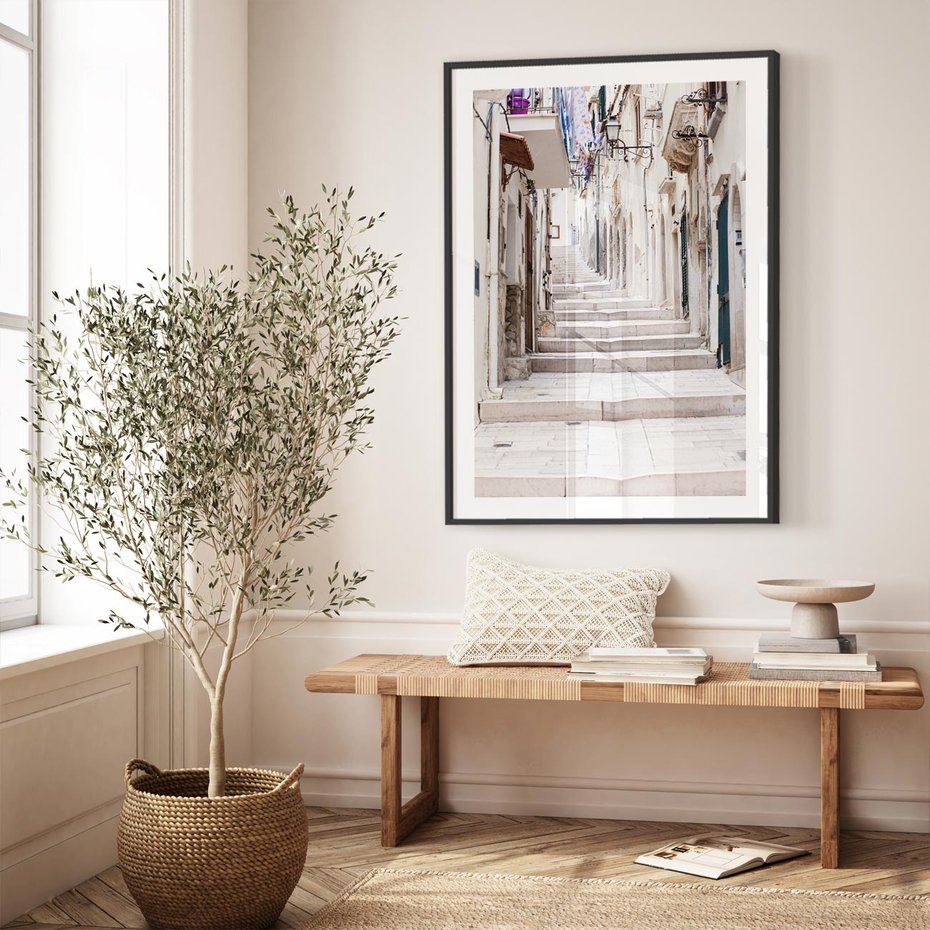 Plakat bez ramy 30x40 - Urokliwa uliczka w perspektywie - uliczka, perspektywa