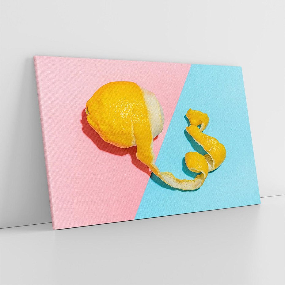 Obraz na płótnie 70x50 - Cytryna Pastel Abstrakcja - cytryna, pastel