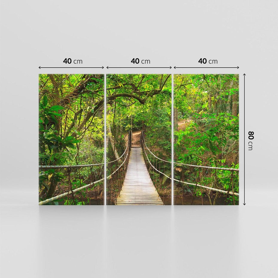 Obraz na płótnie 120x80 - Tajemniczy most w tajskim lesie - Tajlandia, most