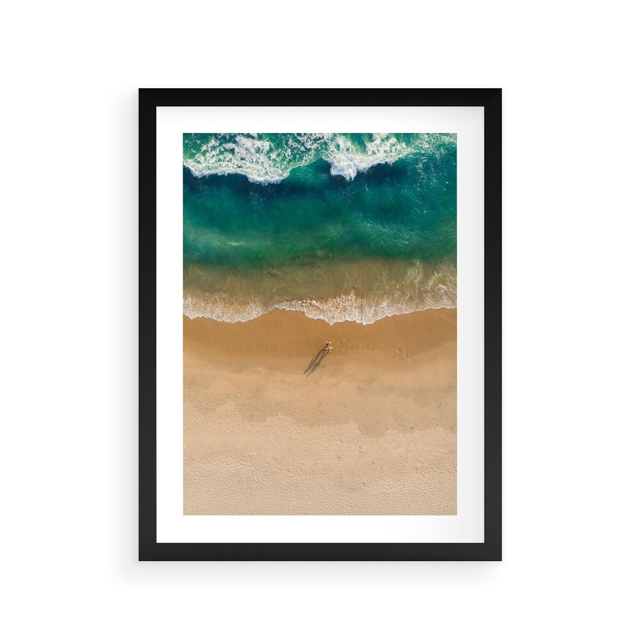 Plakat w ramie 30x40 - Oaza Relaksu - plaża, morze - rama czarna