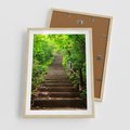 Plakat w ramie 50x70 - Lasowa ścieżka pełna tajemnic - ścieżka, schody - rama drewno