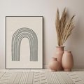 Obraz w ramie 50x70 - Intrygujące Zagięcia - boho plakat, czarna tęcza - rama czarna
