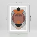 Plakat w ramie 50x70 - Abstrakcja w Odcieniach Brązu i Beżu - geometria, abstrakcyjna grafika - rama biała