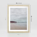 Plakat w ramie 40x50 - Mglista Plaża - plaża, mglisty krajobraz - rama drewno