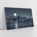 Obraz na płótnie 120x80 - Księżyc nad miastem nocą - księżyc, miasto