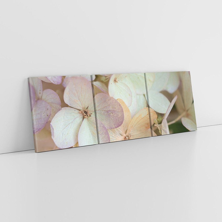 Obraz na płótnie 90x30 - Kwiatowy taniec - kwiaty, hortensje