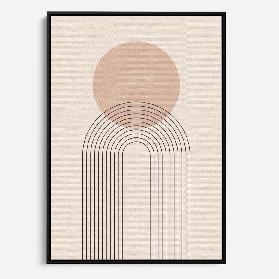 Obraz w ramie 70x100 - Konturem Zdefiniowane - boho plakat, minimalizm - rama czarna