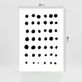 Plakat bez ramy 21x30 - Migocące Anomalie - abstrakcyjna kompozycja z czarnych kropek, minimalistyczny czarno bialy plakat