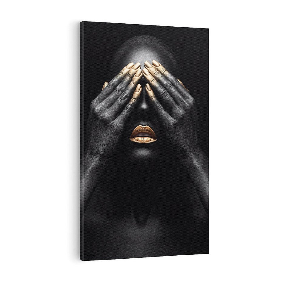 Obraz na płótnie 70x100 - Złote Usta wyjątkowa subtelność - złote usta, złote palce