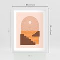 Plakat w ramie 40x50 - Słoneczne Inspiracje w Stylu Boho - boho grafika, słońce - rama biała