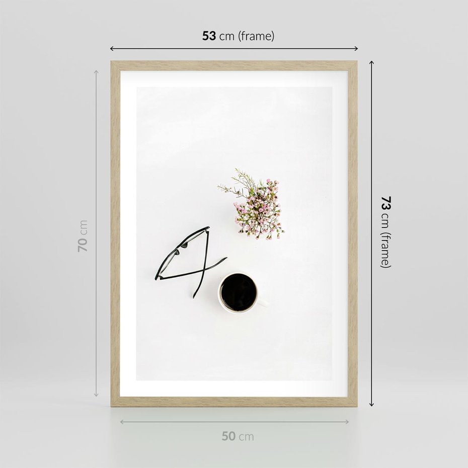 Plakat w ramie 50x70 - Codzienne Radości - kompozycja, bukiet - rama drewno