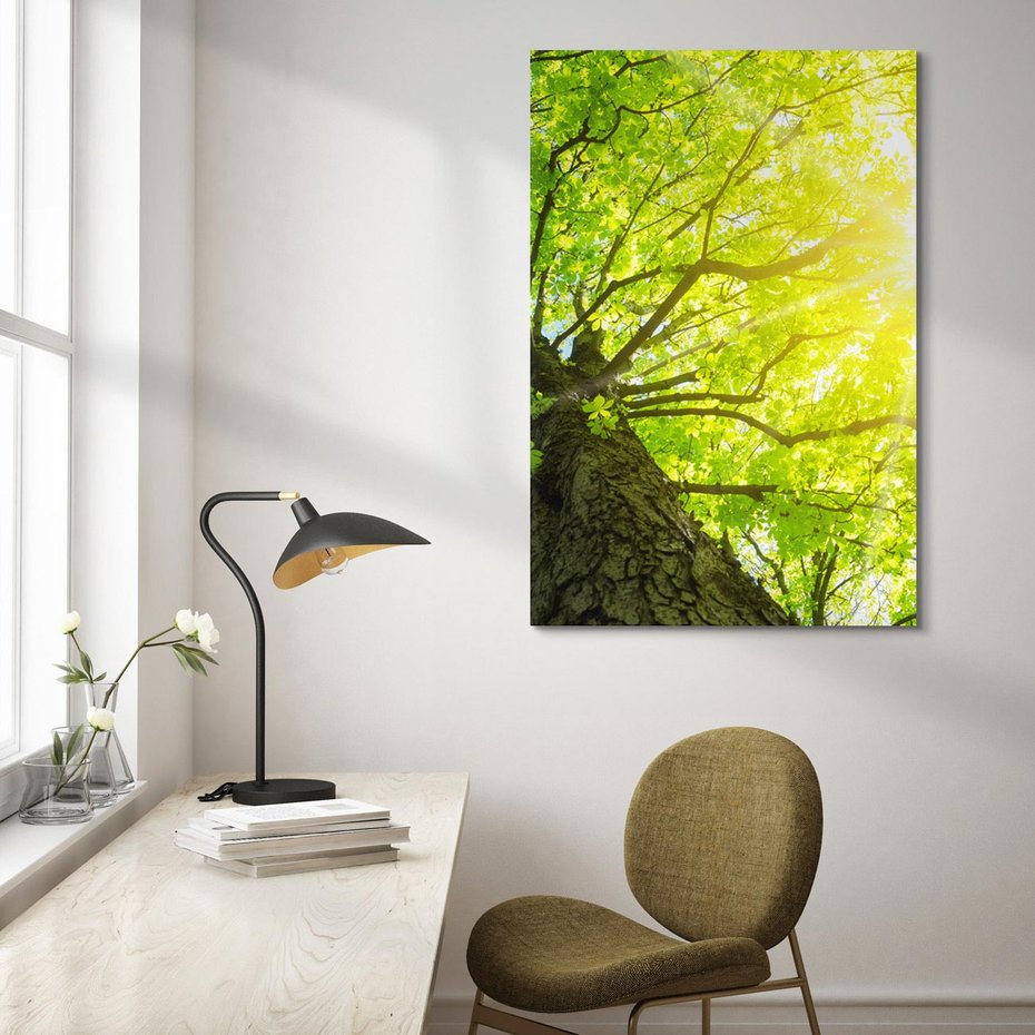 Obraz na płótnie 80x120 - Drzewo pod Słońcem: Łączność z Naturą - drzewo, słońce