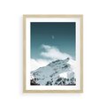 Plakat w ramie 30x40 - Nocna Magia w Górach - fotografia, śnieg - rama drewno