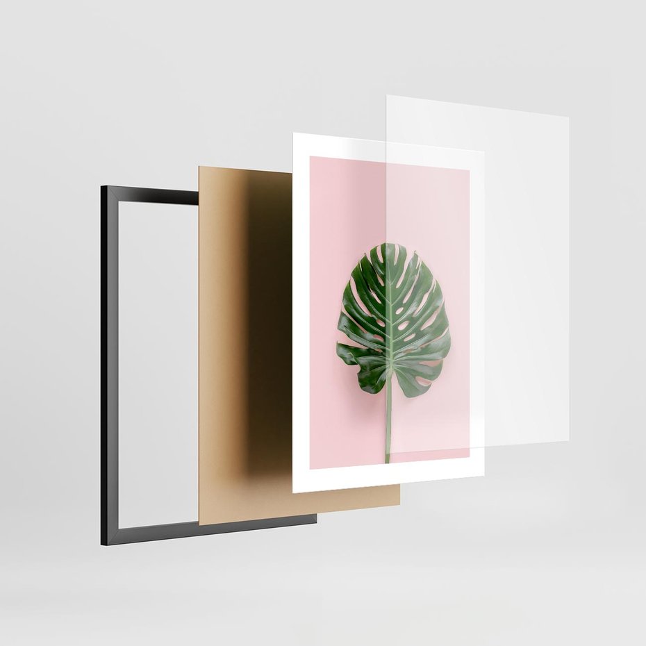 Plakat w ramie 30x40 - Egzotyczna Roślinność - liście, monstera - rama czarna