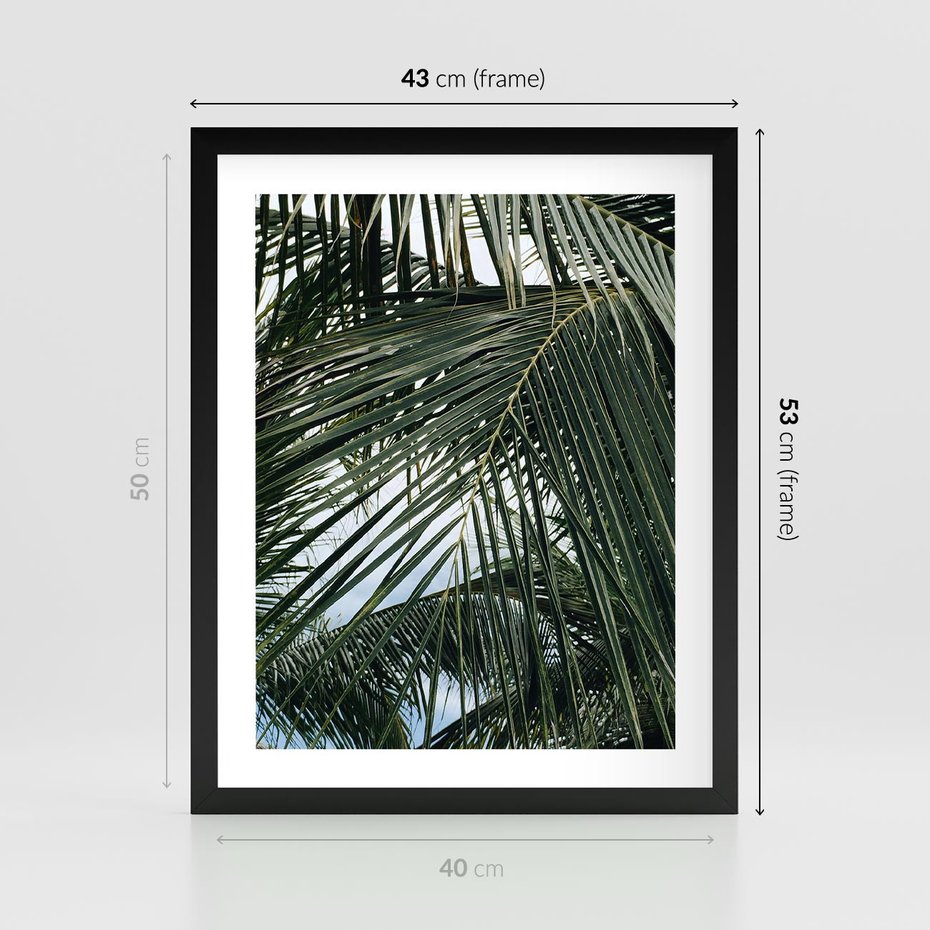 Plakat w ramie 40x50 - Wakacyjna Magia - palmy, tropiki - rama czarna