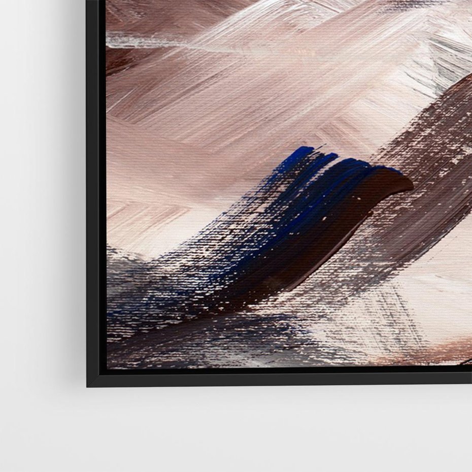 Obraz w ramie 100x70 - Eksploracja Dramaturgii - abstrakcyjny chaos, chatyczne maźnięcia pędzla - rama czarna