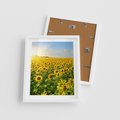 Plakat w ramie 40x50 - Idylla na łące słoneczników - łąka, słoneczniki - rama biała